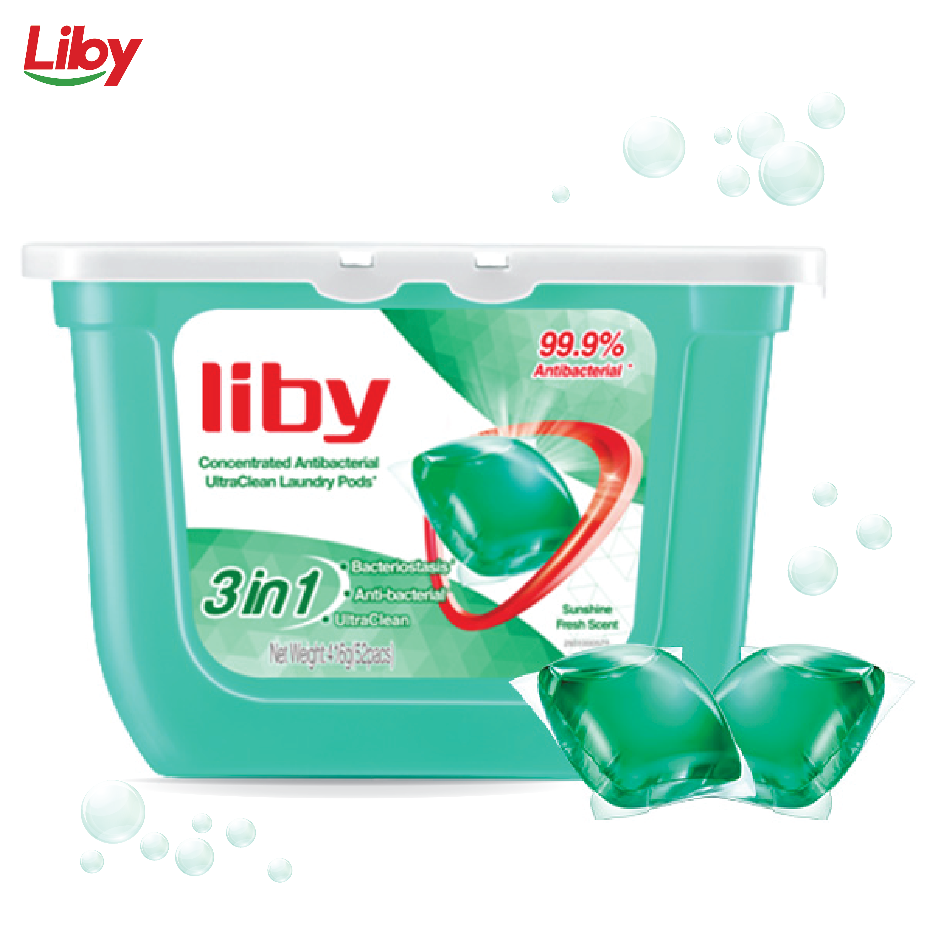 ليبي كبسولات غسيل مركزة مضادة للبكتيريا (52 قطعة)